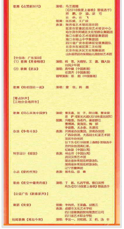 今年央视春晚节目单（今年央视春晚节目单在哪看）