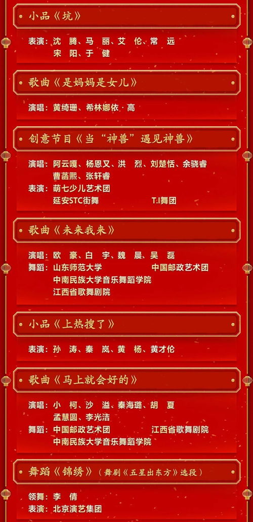 2023年央视春晚节目单(2023央视春晚节目单完整版) 2023年央视春晚节目单(2023央视春晚节目单完整版)